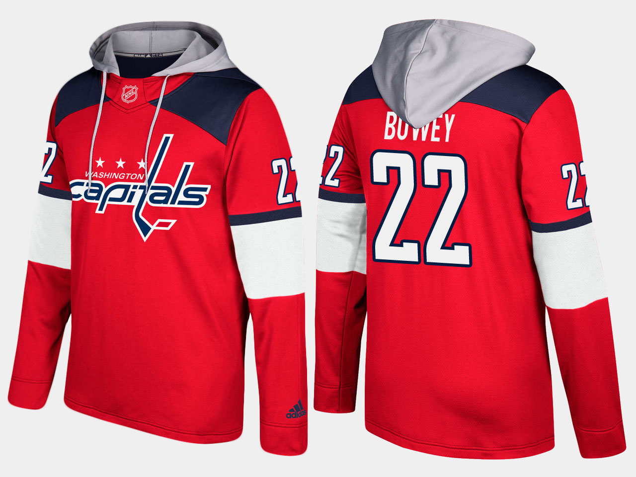 Men NHL Washington capitals #22 madison bowey red hoodie->washington capitals->NHL Jersey